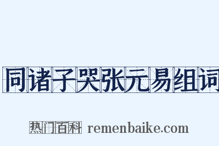 同诸子哭张元易组词是什么意思的图片
